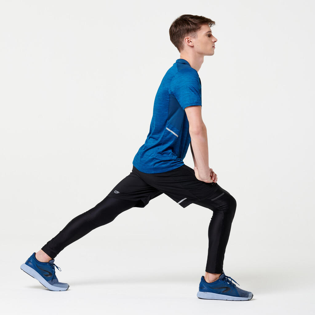 Laufshirt kurzarm Herren atmungsaktiv - Run 500 Dry+ blau