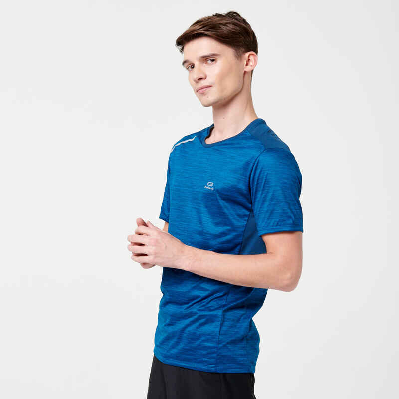 T-shirt running respirant homme - Dry+ bleu de prusse - DECATHLON
