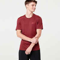 Dry+ Men's Breathable Running T-Shirt - Burgundy Red