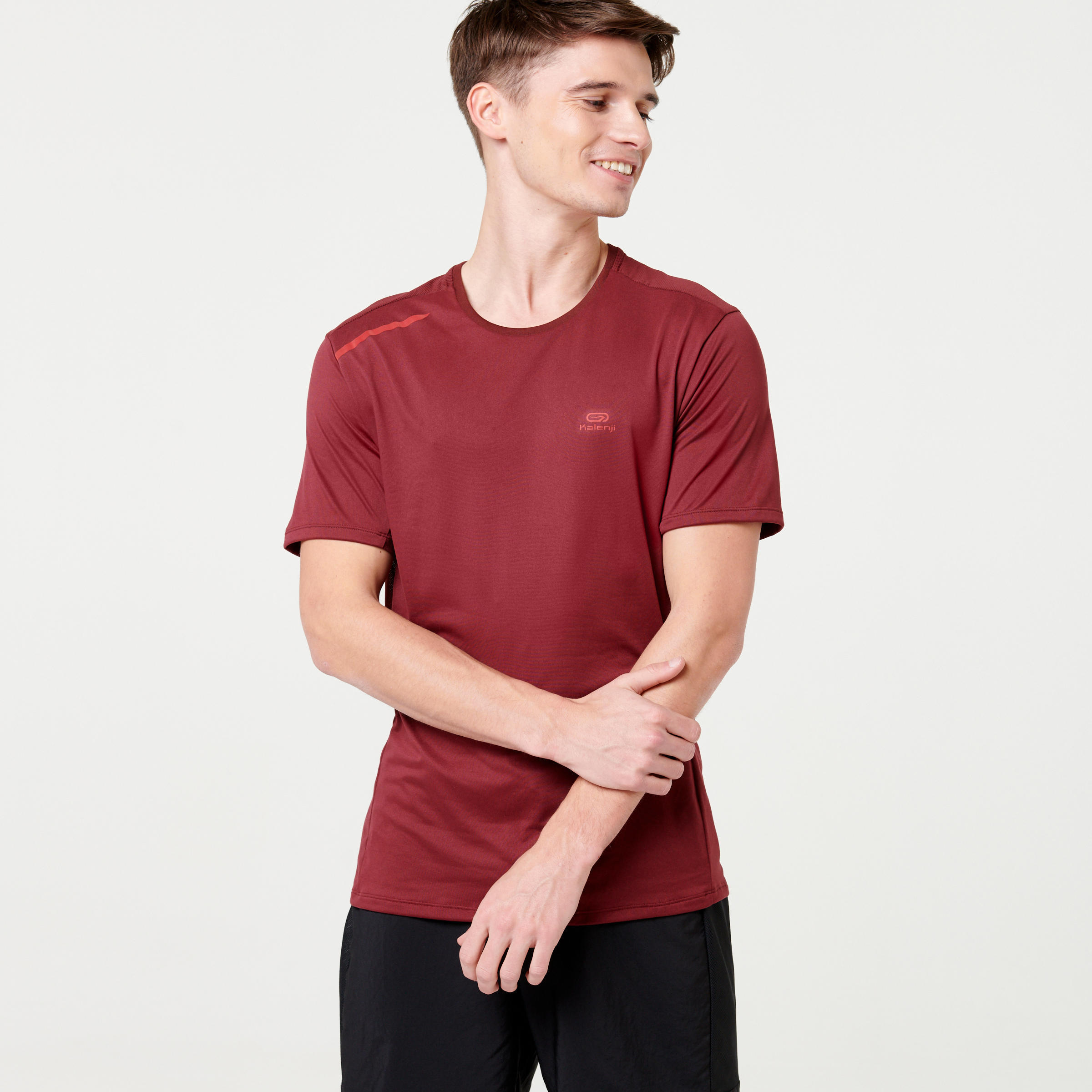 KIPRUN Dry+ Men's Breathable Running T-Shirt - Burgundy Red