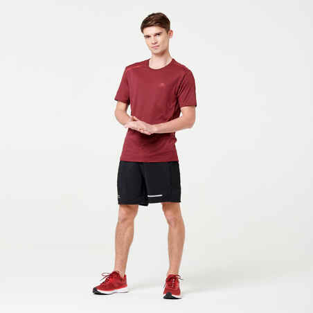 Dry+ Men's Breathable Running T-Shirt - Burgundy Red