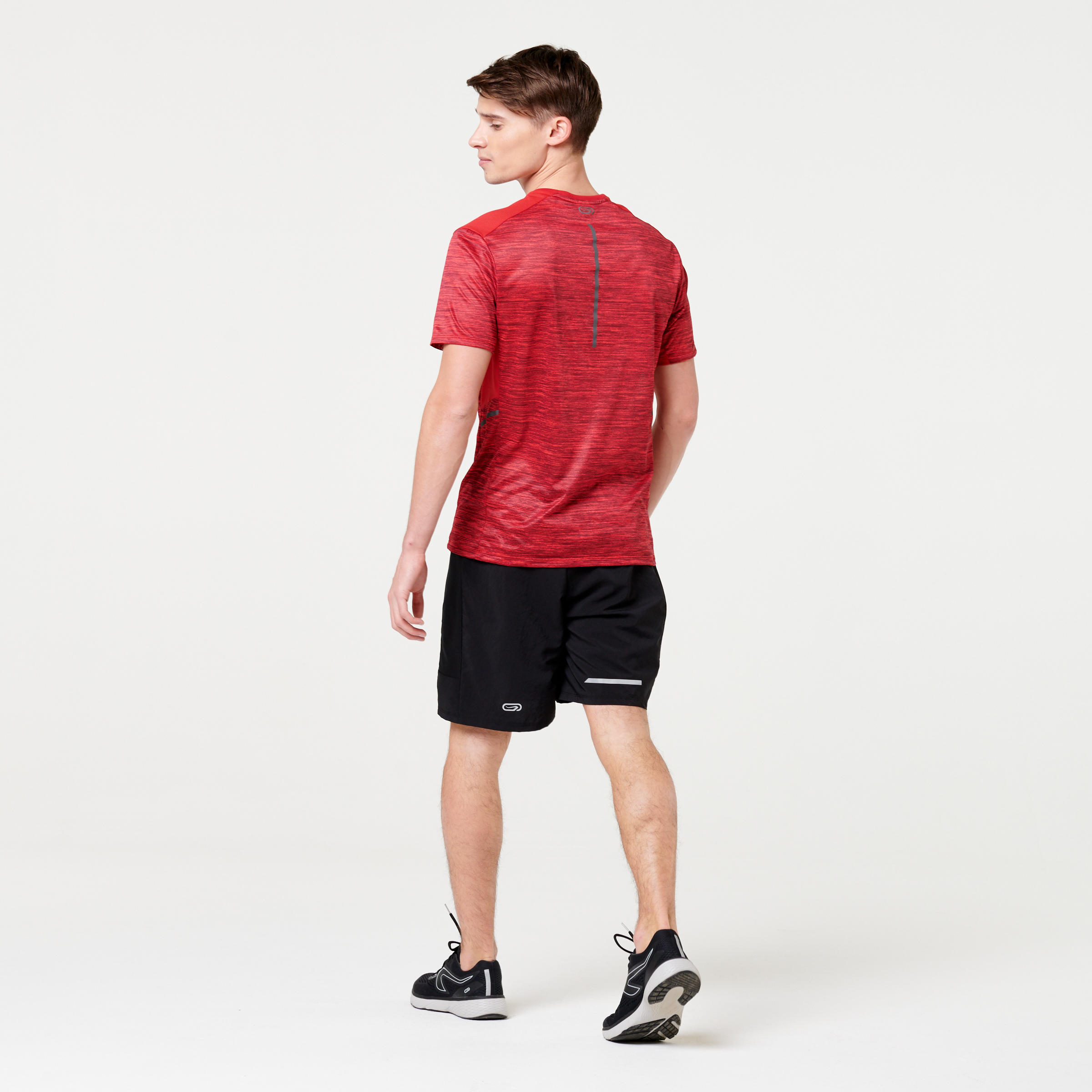RUN DRY+ MEN'S RUNNING T-SHIRT - MOTTLED RED