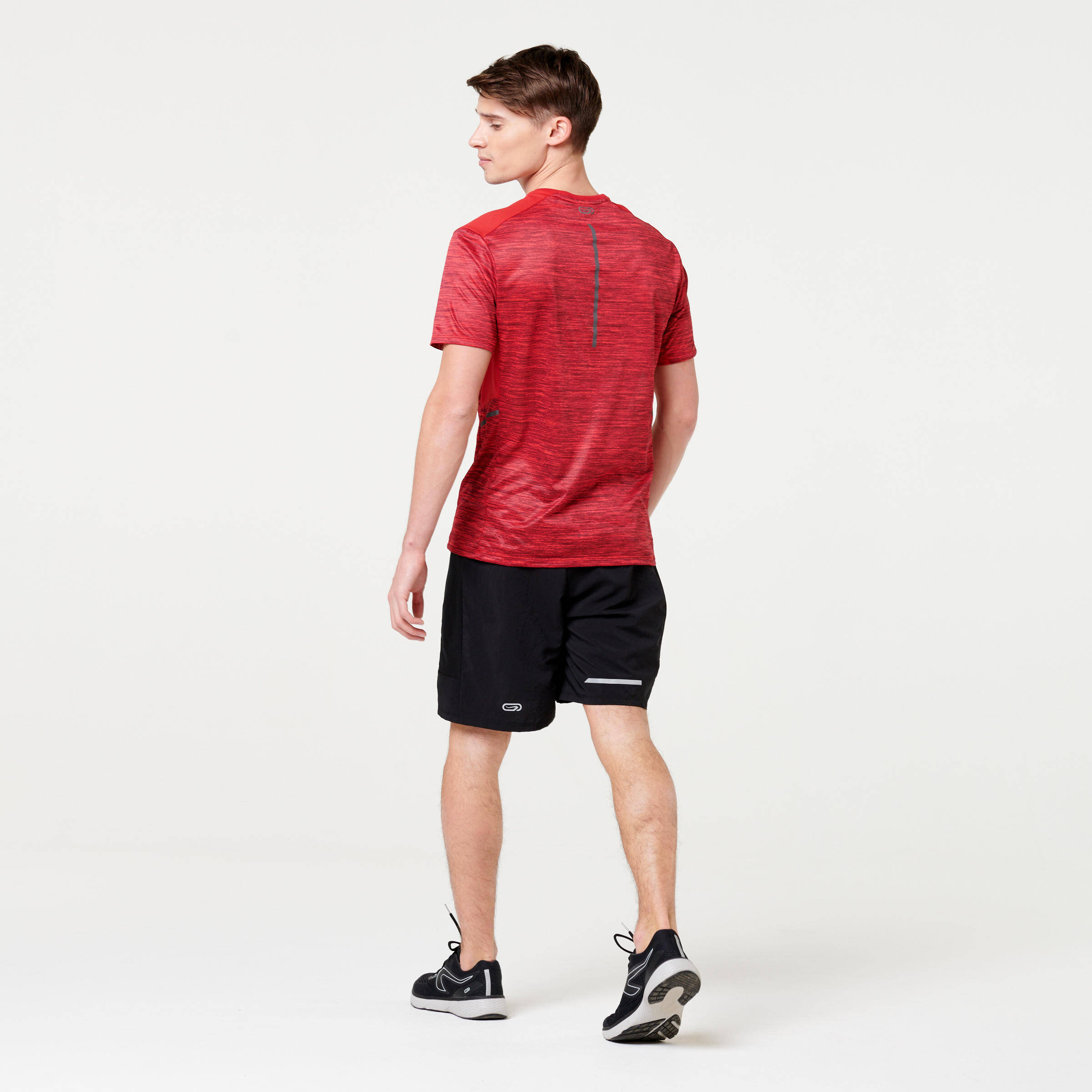 RUN DRY+ MEN'S RUNNING T-SHIRT - MOTTLED RED -  4