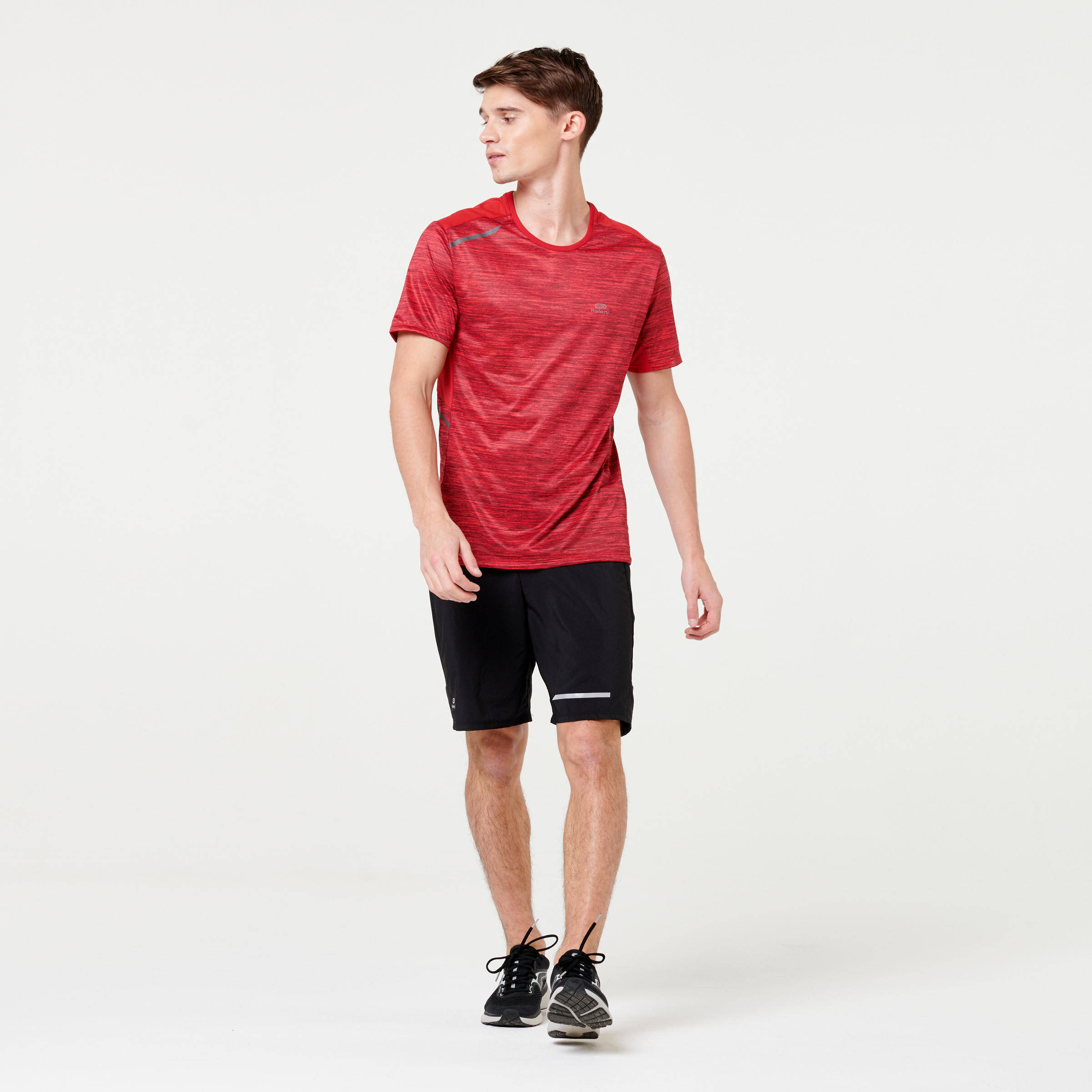 RUN DRY+ MEN'S RUNNING T-SHIRT - MOTTLED RED -  2