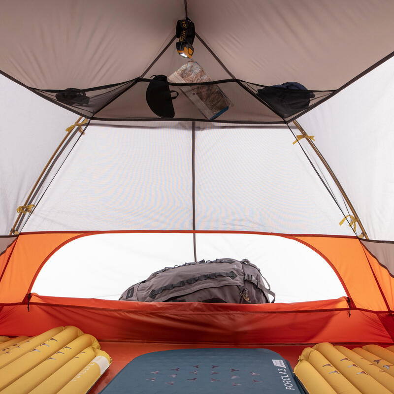 Koepeltent voor trekking MT900 3 personen grijs