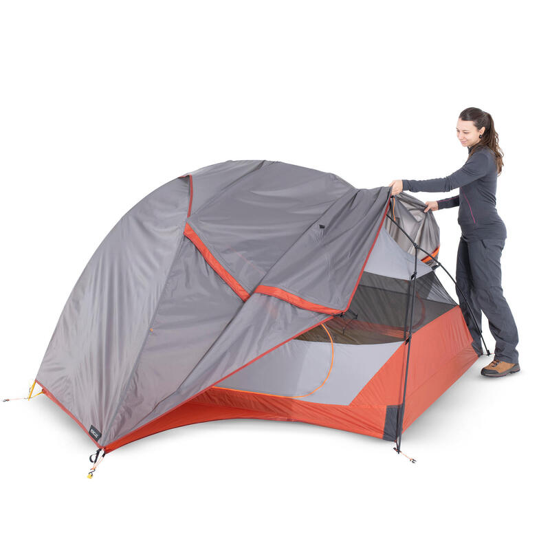 Koepeltent voor trekking MT900 3 personen grijs