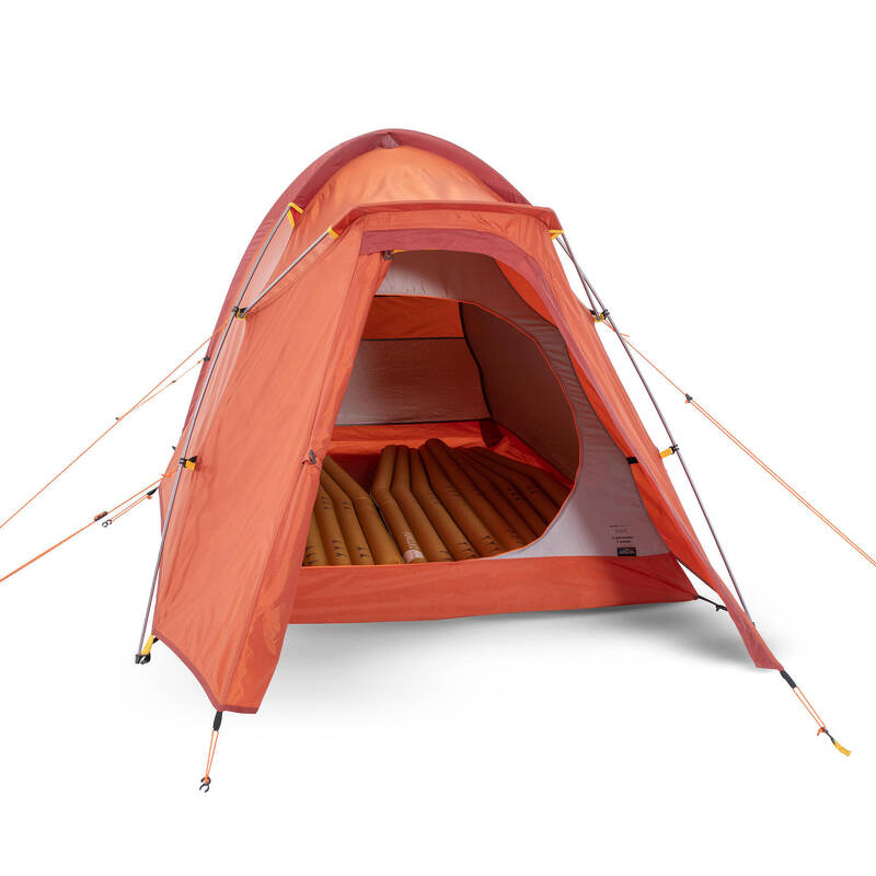 Carpa tipo iglú de 3 estaciones para camping Forclaz naranja - Decathlon