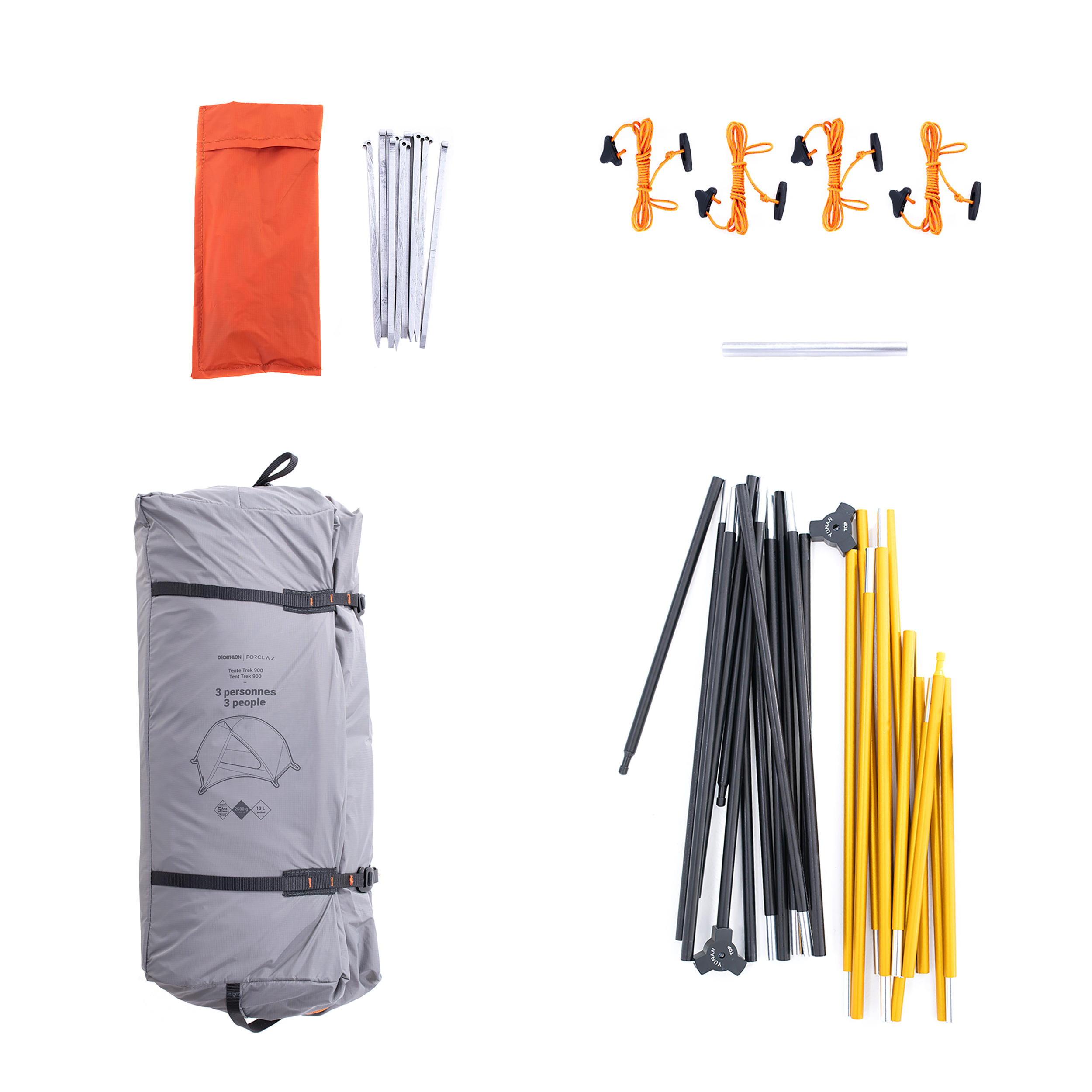 Tente dôme de trekking - 3 places - mt900