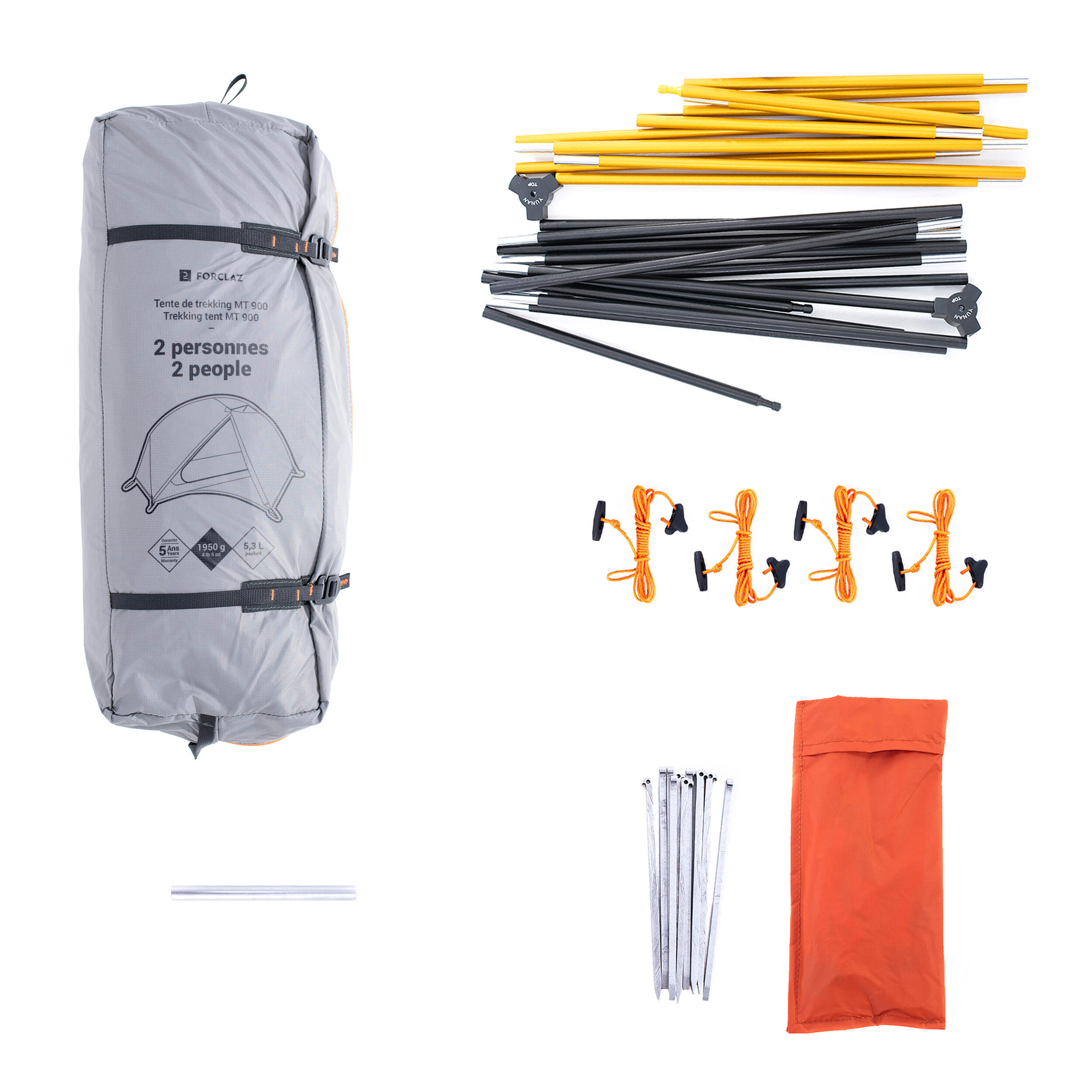 Trek 900 self-standing 3-season 2-person tent - FORCLAZ