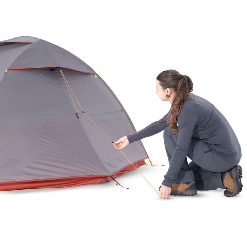 Koepeltent voor trekking MT900 3 personen grijs