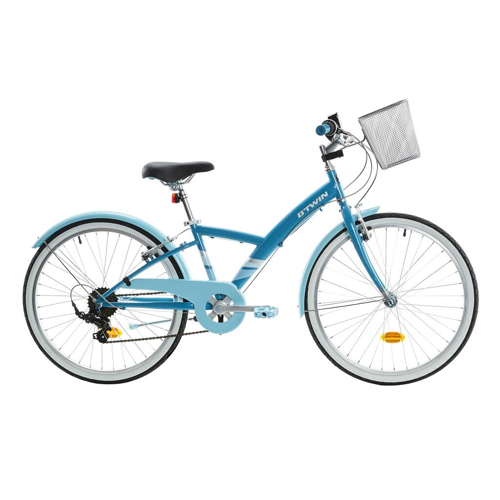 24 inch kids hybrid bike original 500 9-12 years old - blue