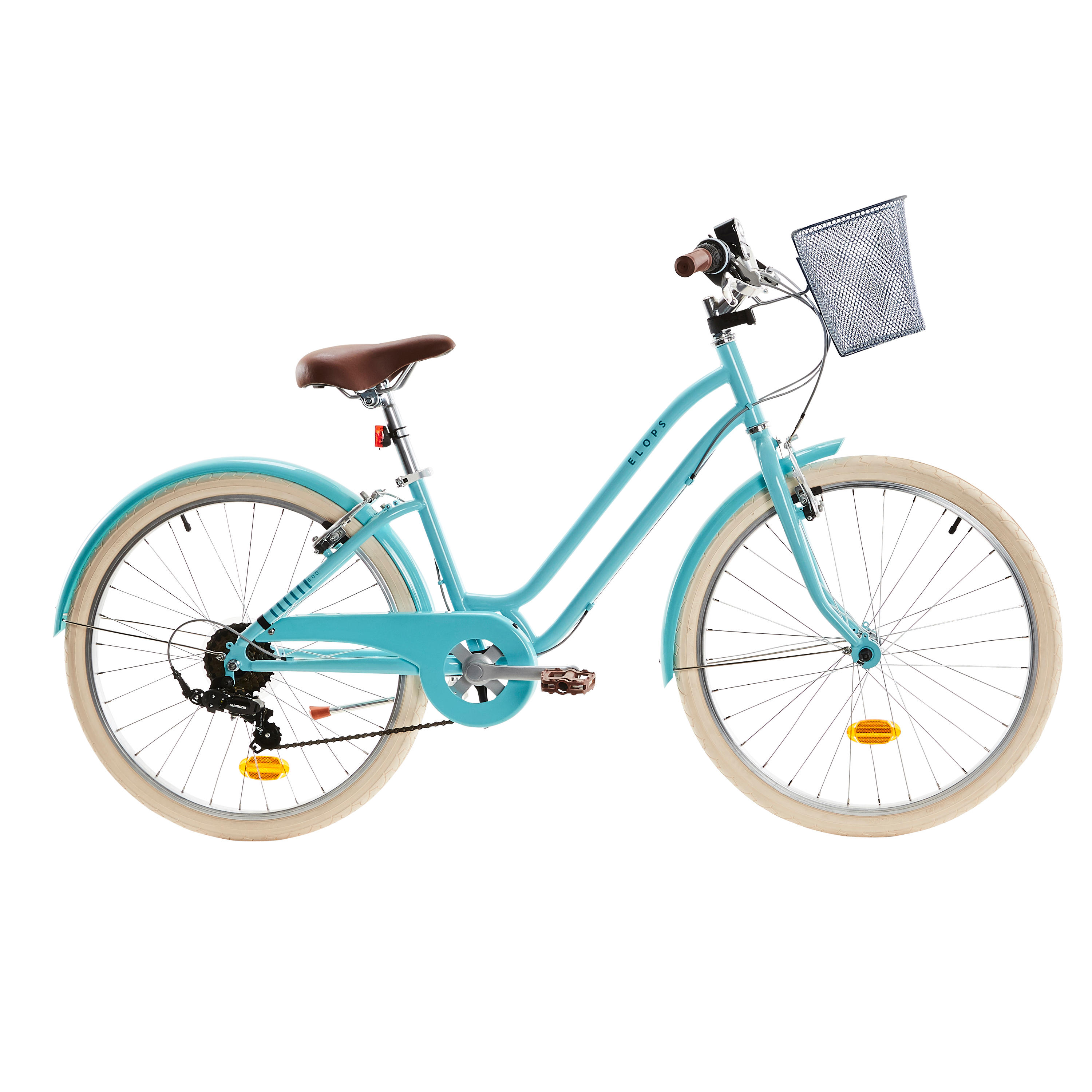 Stadsfiets kind 24 inch 9-12 jaar Elops 500 blauw | BTWIN | Decathlon.nl