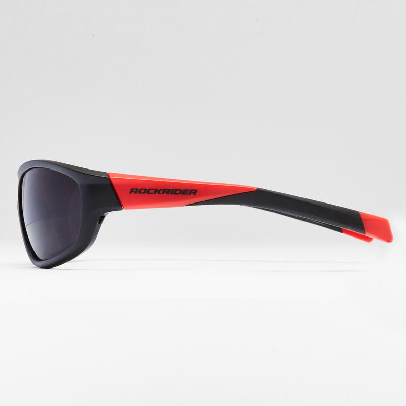 Kids' Cat 3 Cycling Sunglasses Black/Red Decathlon