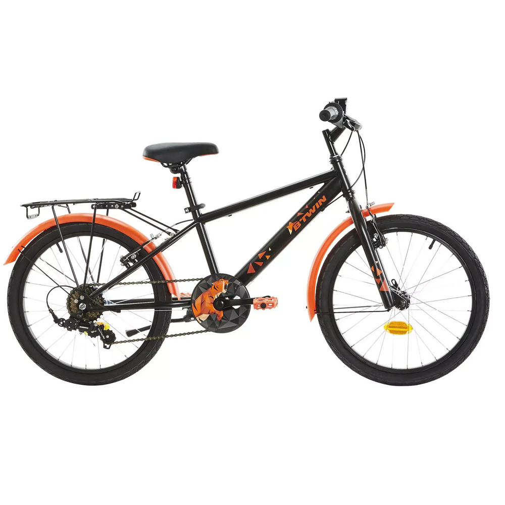 bici trekking-nero-arancione-decathlon