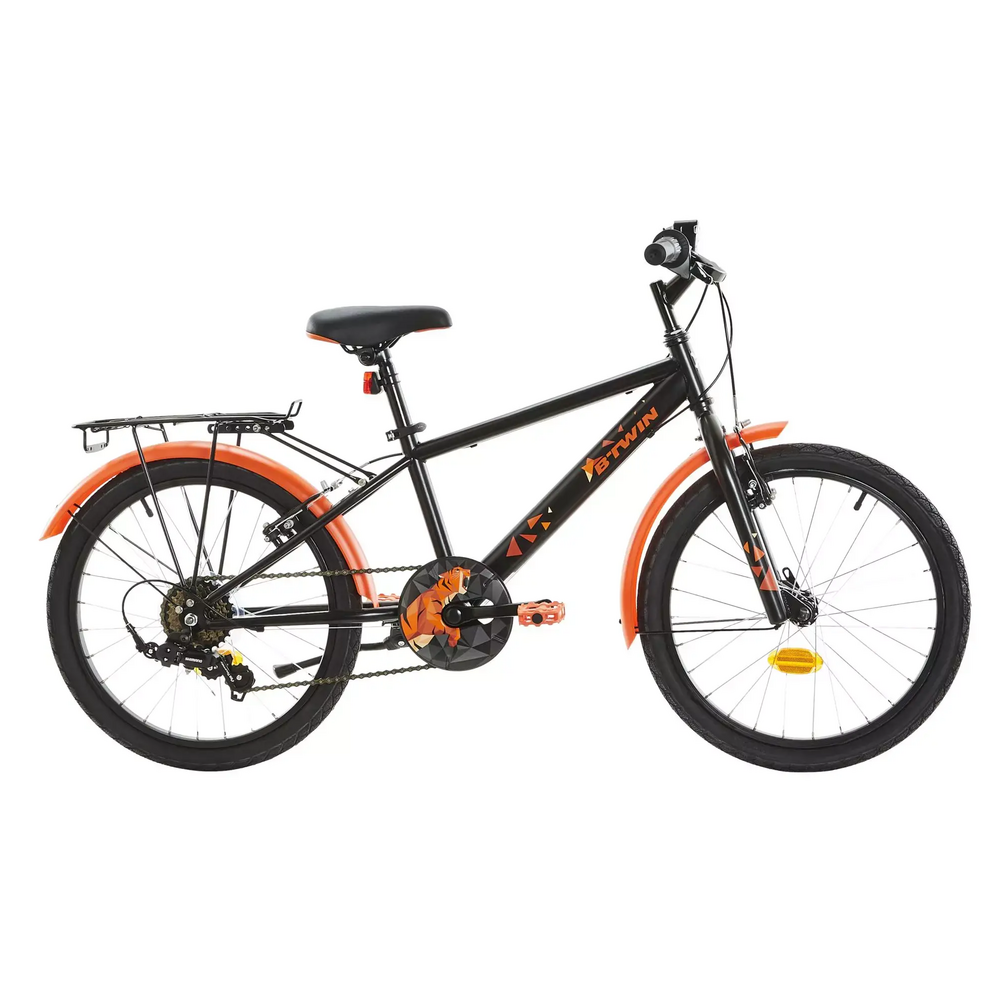 Hybrid-bike-black-orange-decathlon