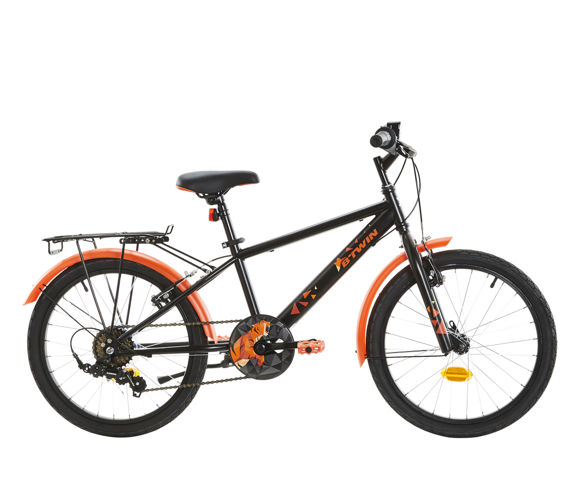 Hybrid-bike-black-orange-decathlon