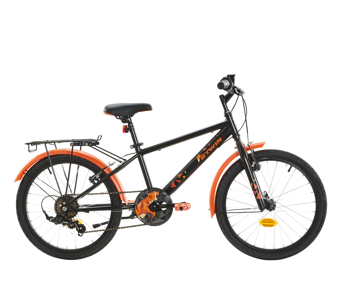 Bicicleta polivalente- preto-laranja-decathlon