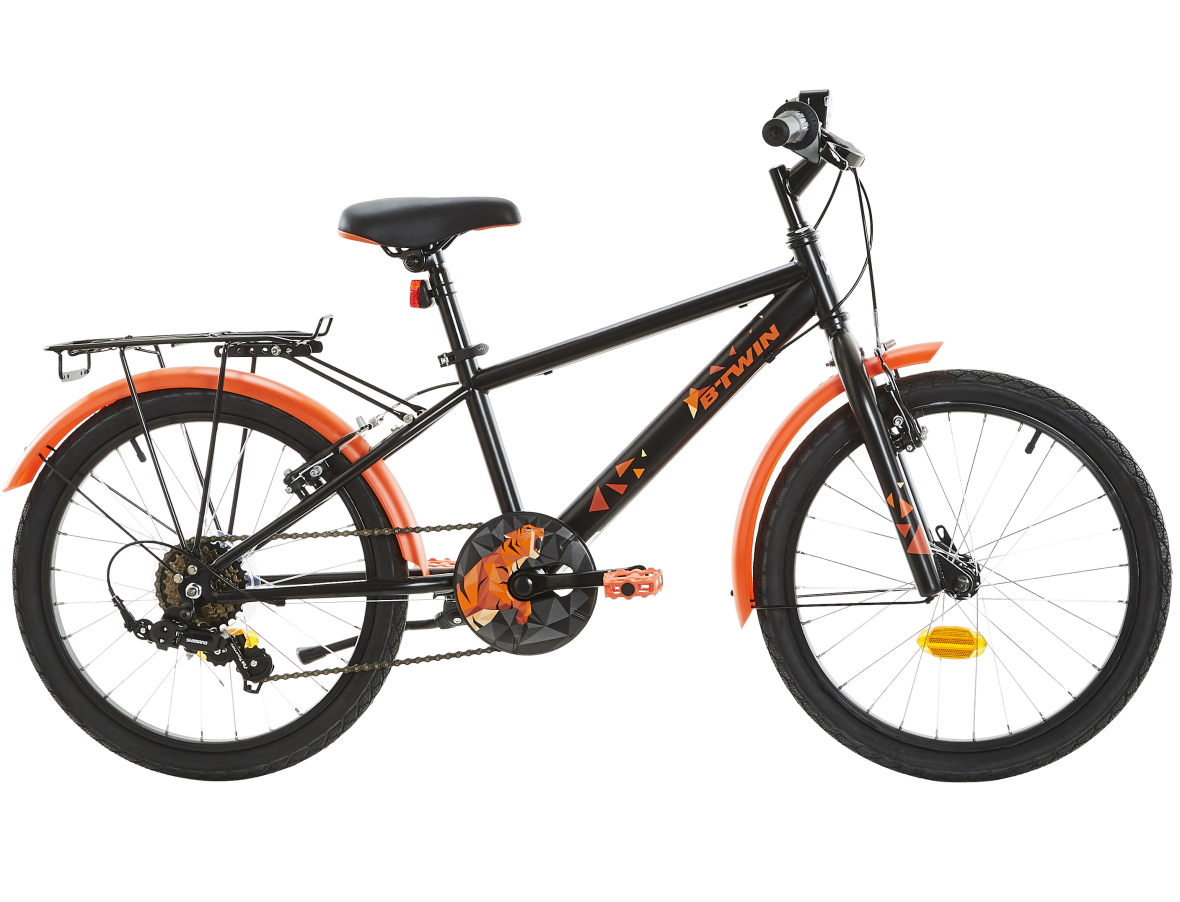 Hybrid-bike-black-orange-decathlon