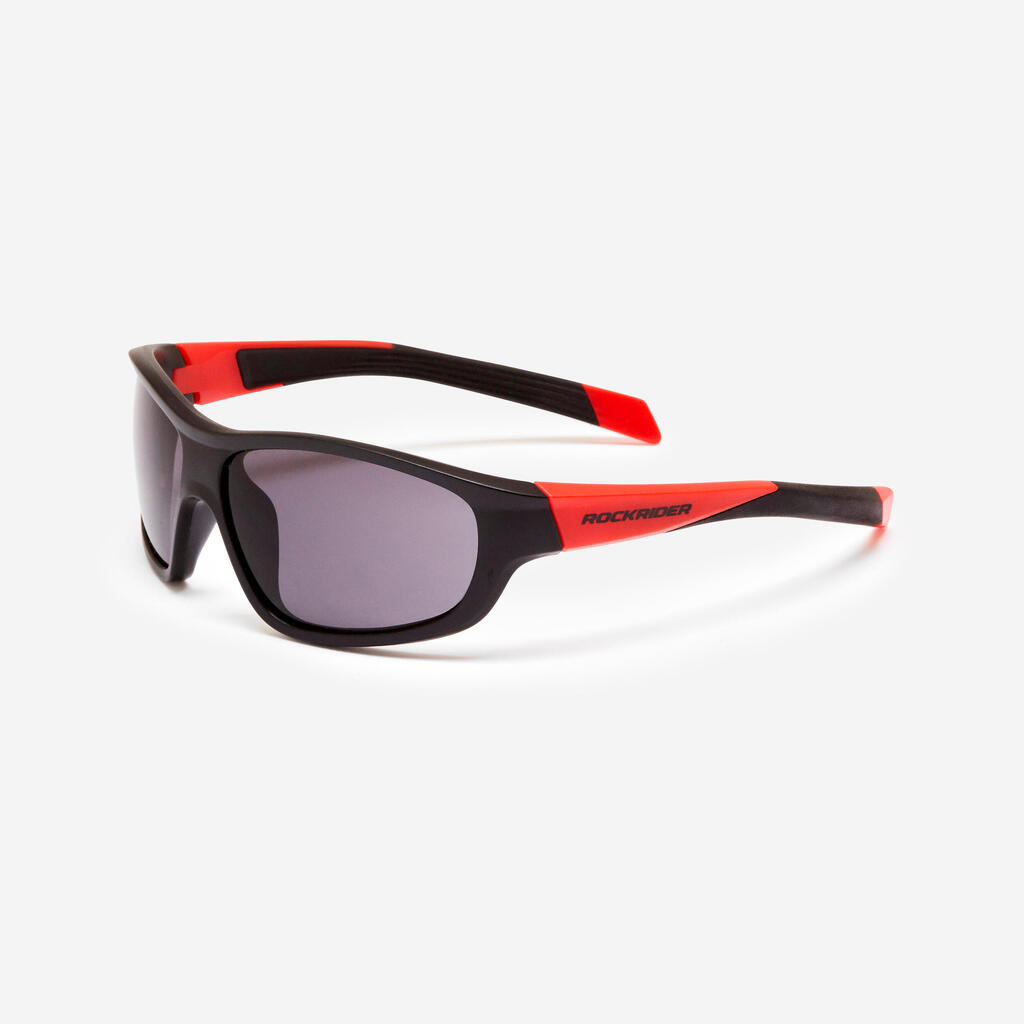 Lentes de ciclismo negros con rojo categoría 3 para niños
