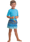 Kids Surfing Boardshorts 100 Striped Blue