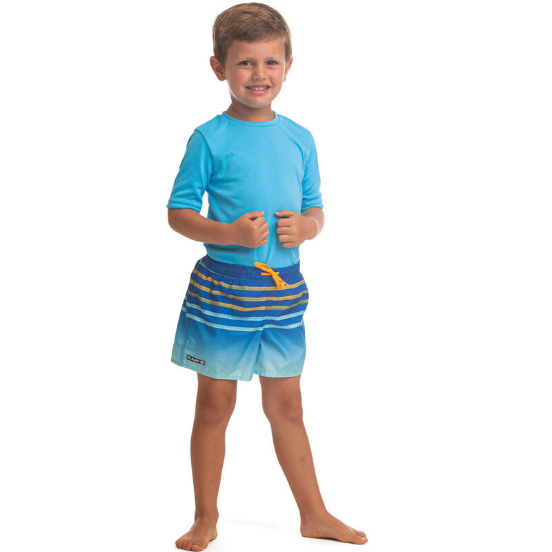 short de bain 100 Kid Rayé Bleu