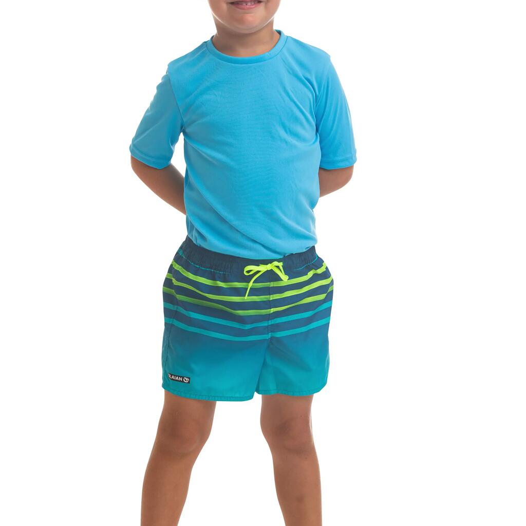 Chlapčenské plážové šortky 100 tyrkysové