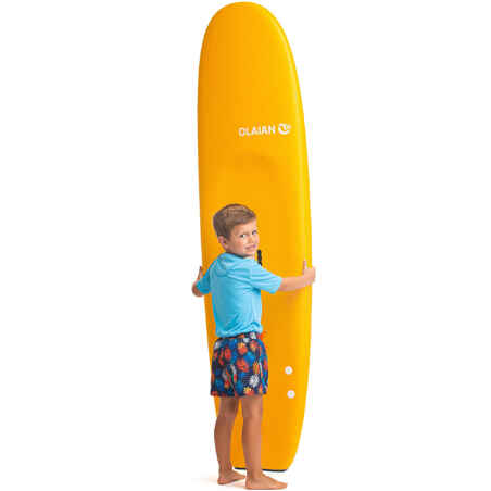 Boardshorts Surfen Jungen 100 Shadow blau/rot