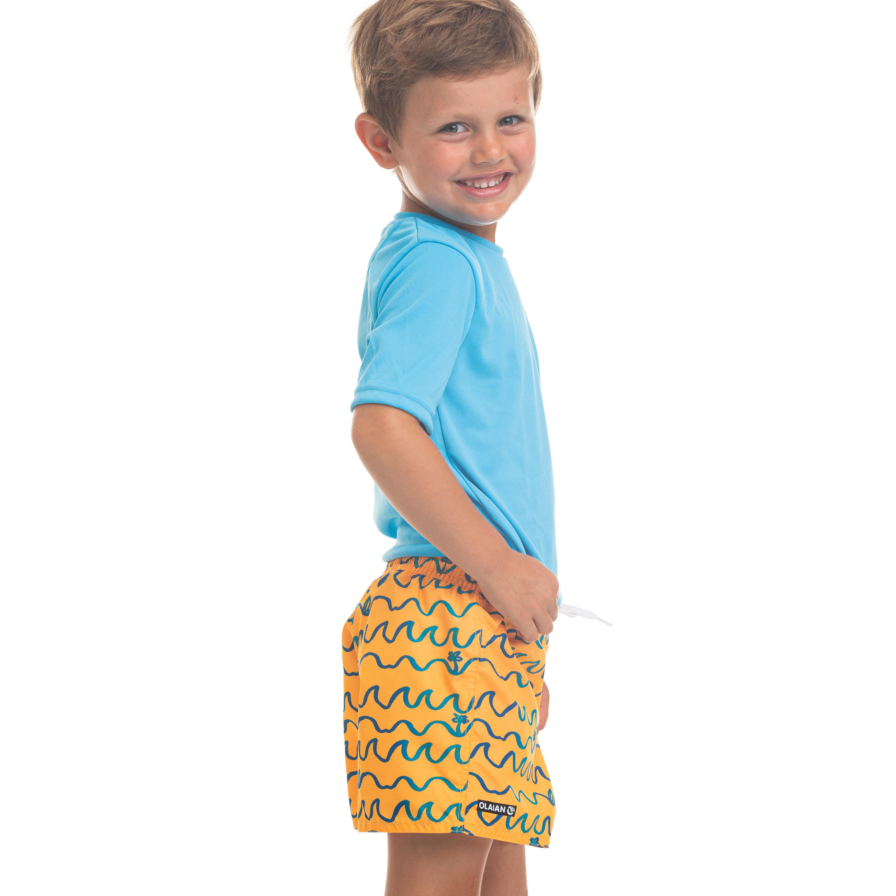 OLAIAN Kids’ swim shorts 100 - Orange