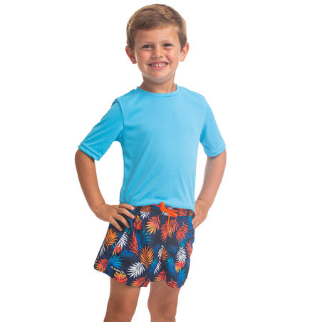 Tee Shirt Pour Sports Nautiques Anti Uv Surf Manches Courtes Enfant Bleu Decathlon