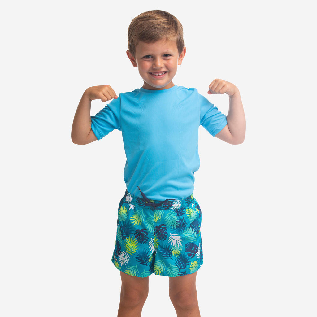 Pantaloneta de baño y playa para niños Olaian BS 100 azul