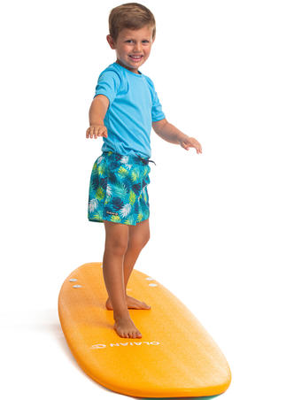 Шорти дитячі 100 для серфінгу зелені