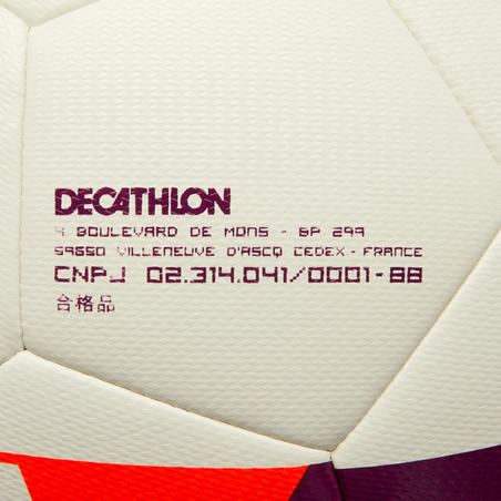 Balón de fútbol F500 Híbrido talla 5 blanco 