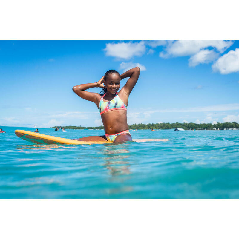 Bikini-Oberteil Triangel Surfen Bondy 500 Aina Mädchen türkis