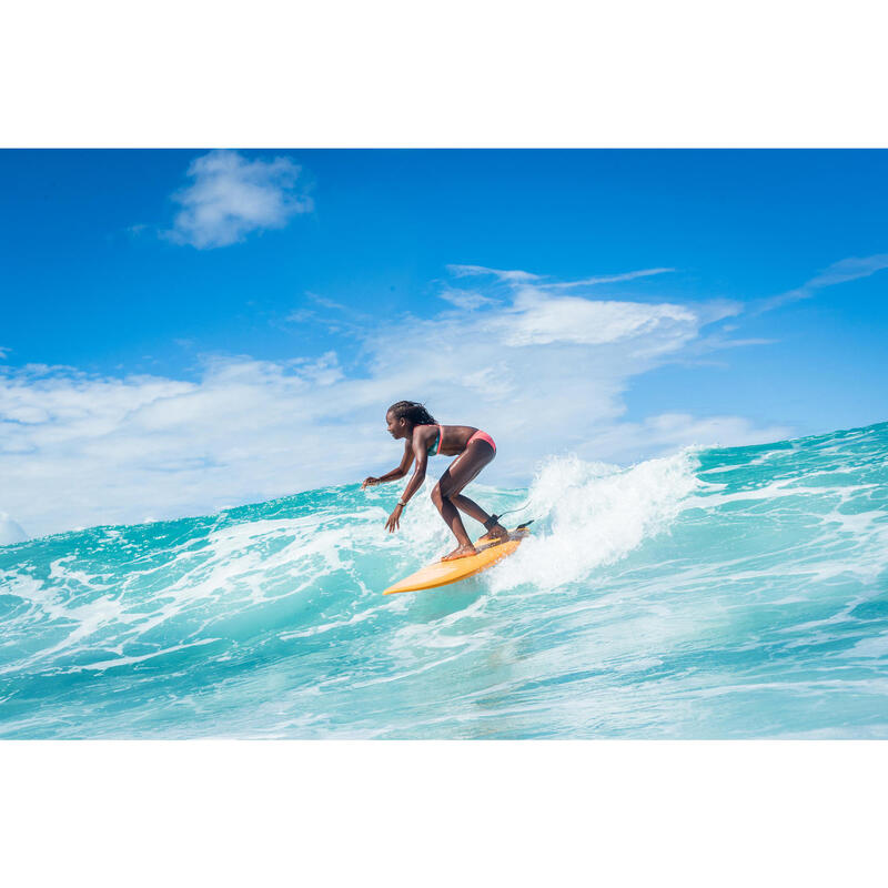 GIRL'S SURF SWIMSUIT TRIANGLE TOP BONDI 500 GREEN