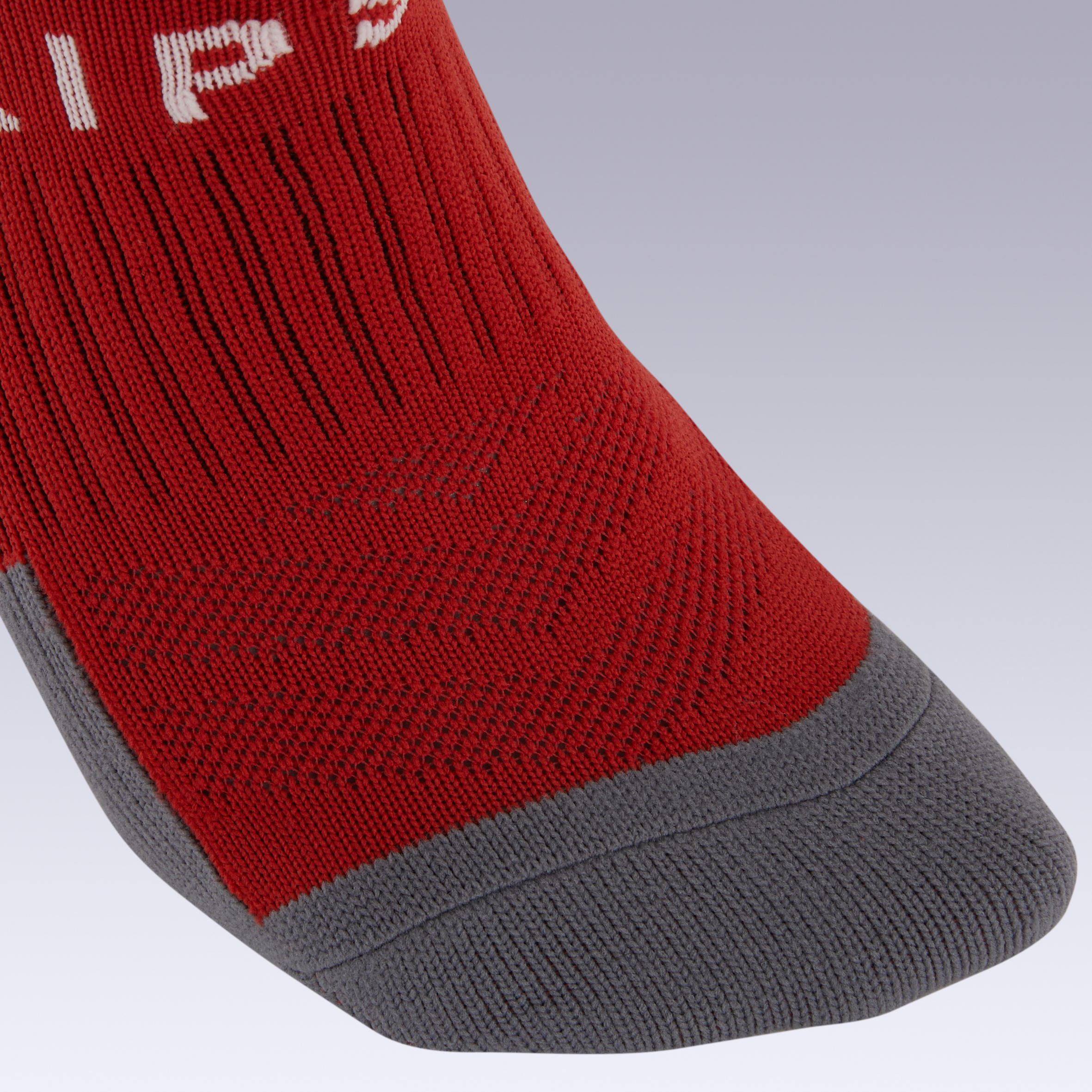 Football Socks F500 - Black/Red Stripes 7/8