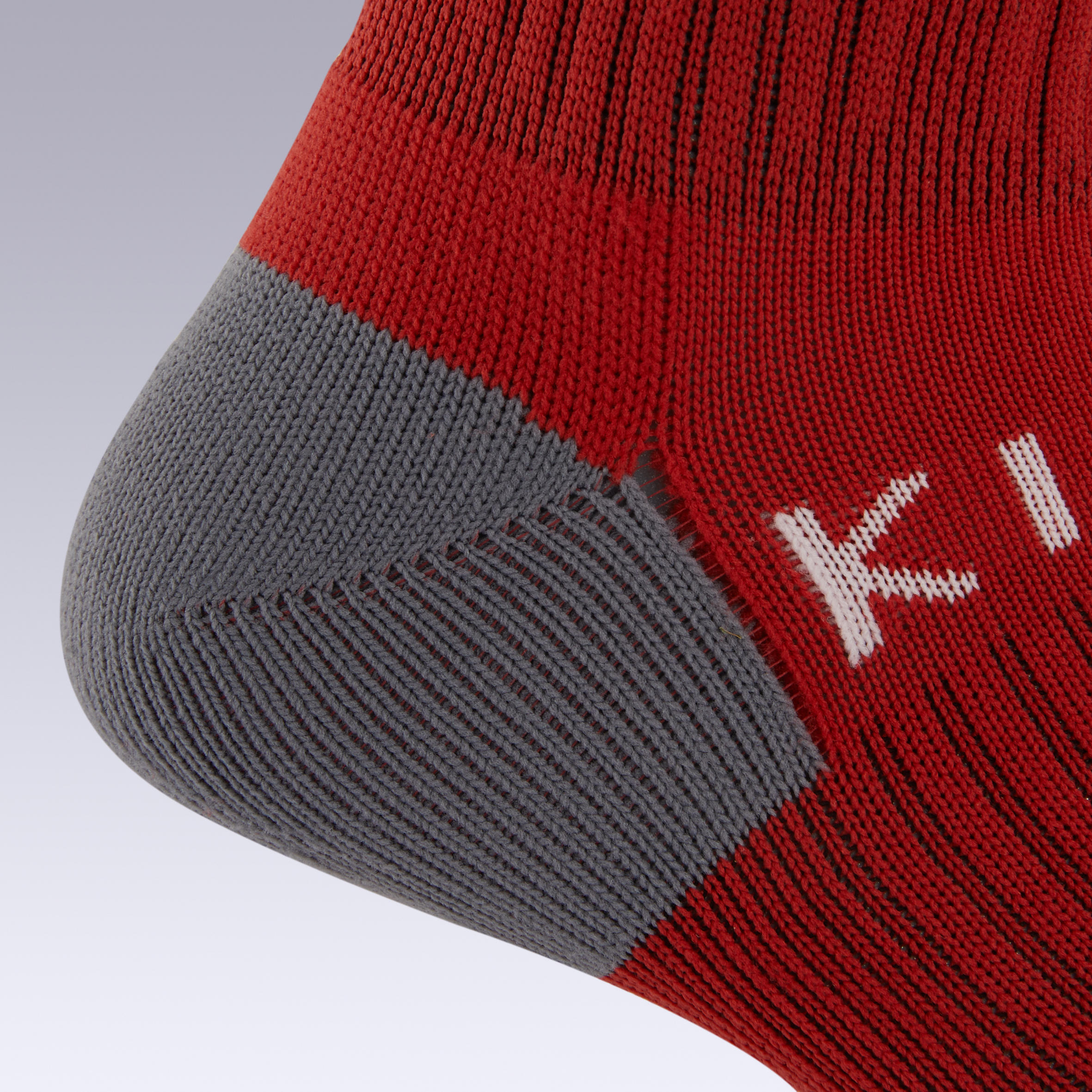 Football Socks F500 - Black/Red Stripes 6/8