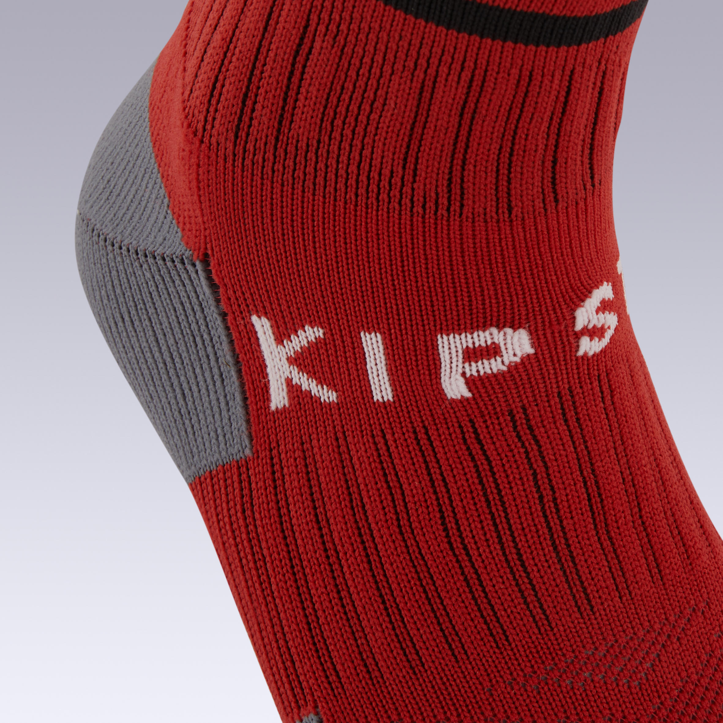 Football Socks F500 - Black/Red Stripes 8/8