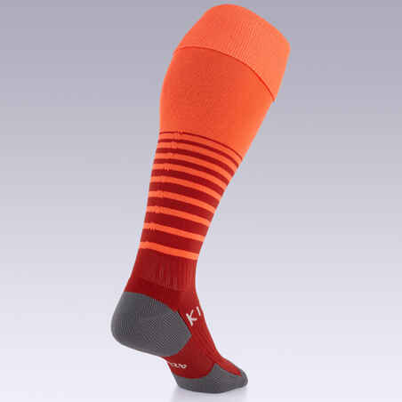 Football Socks Viralto Solo - Red/Orange Stripes