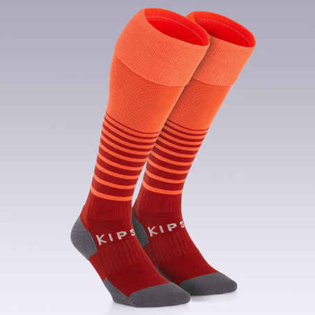 Football Socks Viralto Solo - Red/Orange Stripes