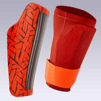 Adult Football Shin Pads 540 TRAXIUM - Red