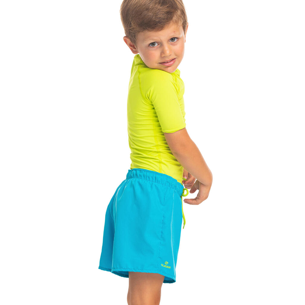 Chlapčenské plážové šortky Kid dlhé modro-tyrkysové
