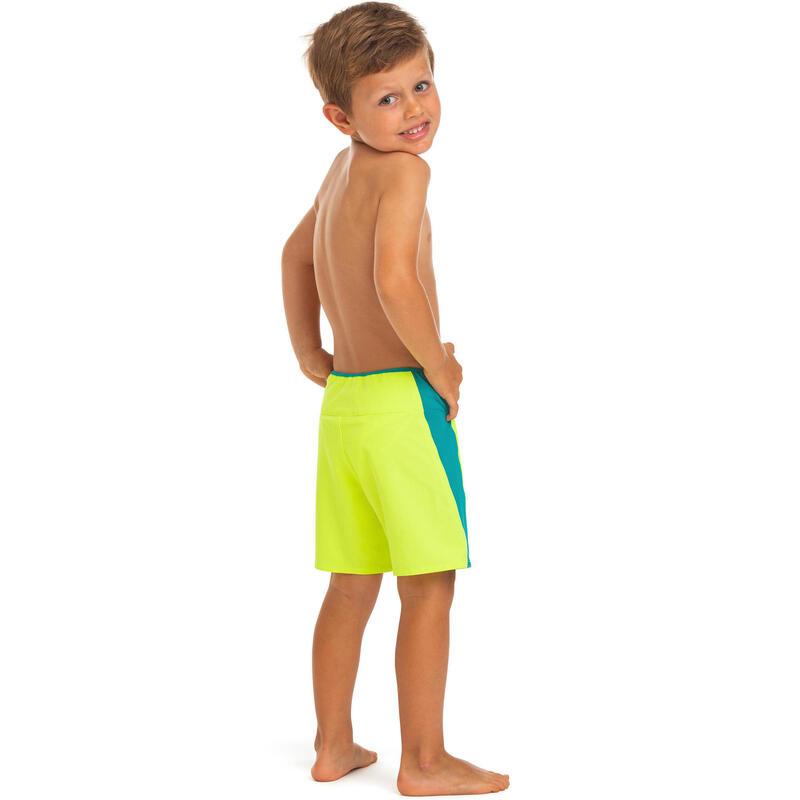 Boardshorts Surfen Jungen 500 gelb/petrol