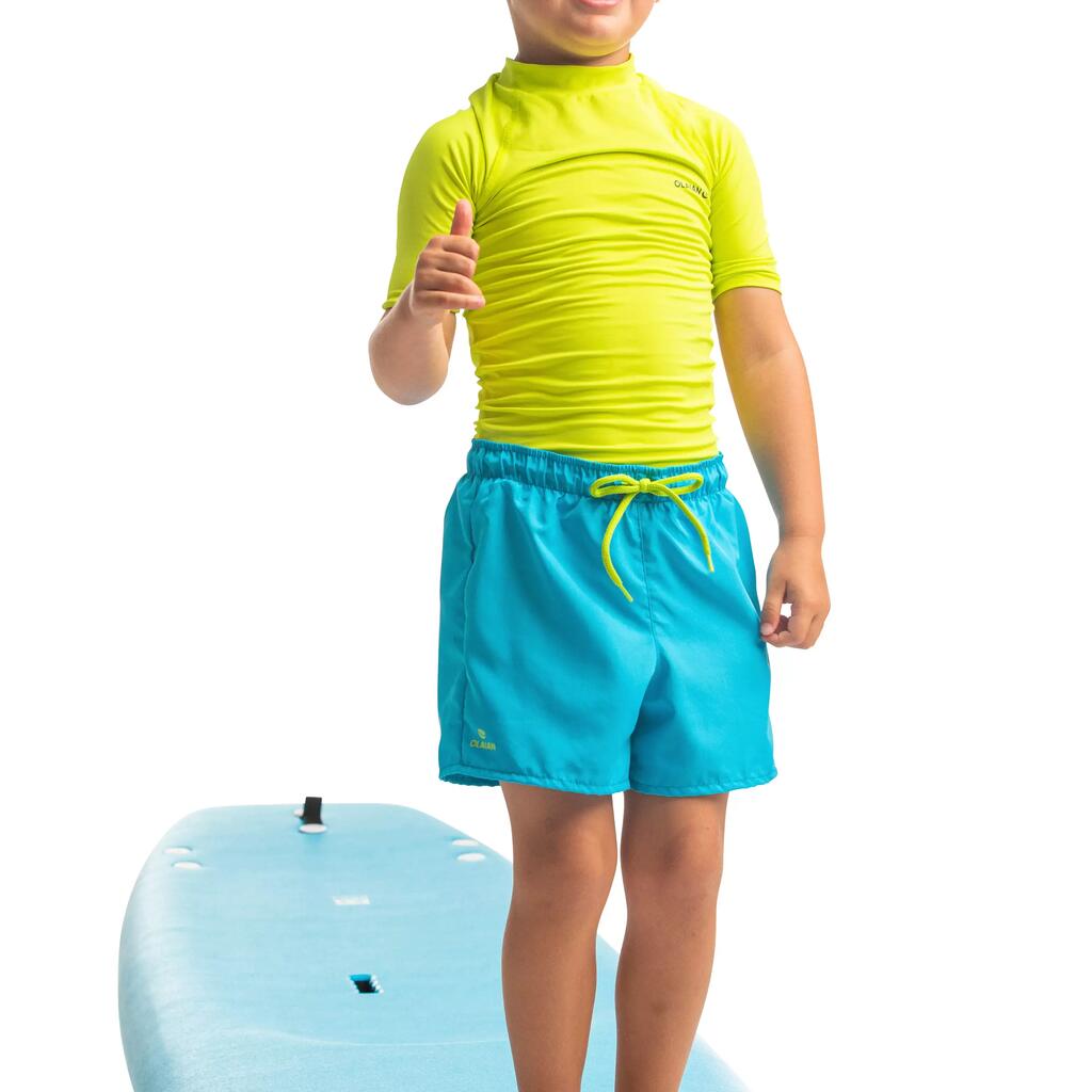 Chlapčenské plážové šortky Kid dlhé modro-tyrkysové