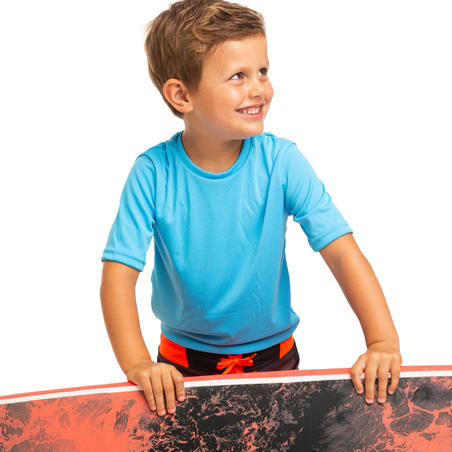 Water tee shirt anti UV surf enfant bleu