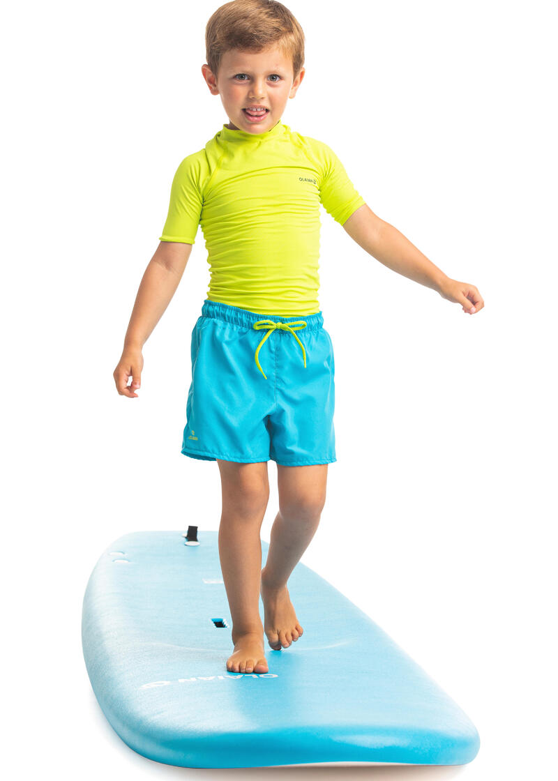 Boardshort voor surfen kinderen turquoise