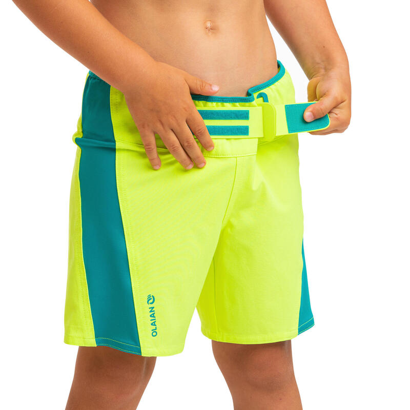 short de bain 500 Kid jaune fluo