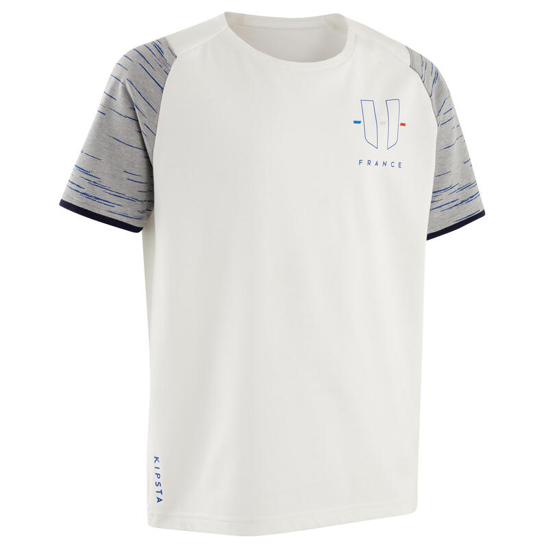 Camiseta de fútbol Francia Niños Kipsta F100 2022 blanca