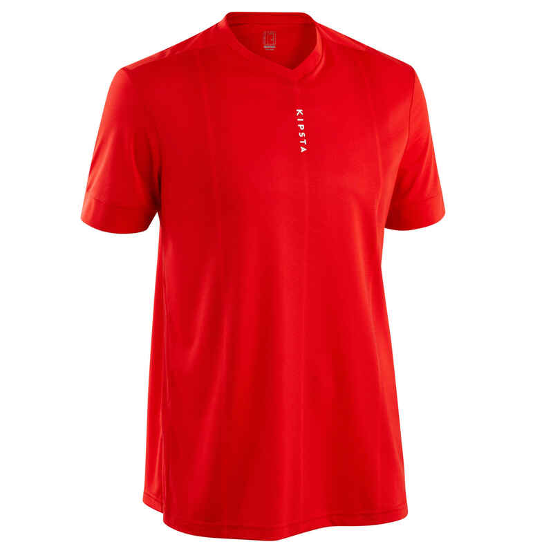 חולצת כדורגל למבוגרים F500 - אדום חלק