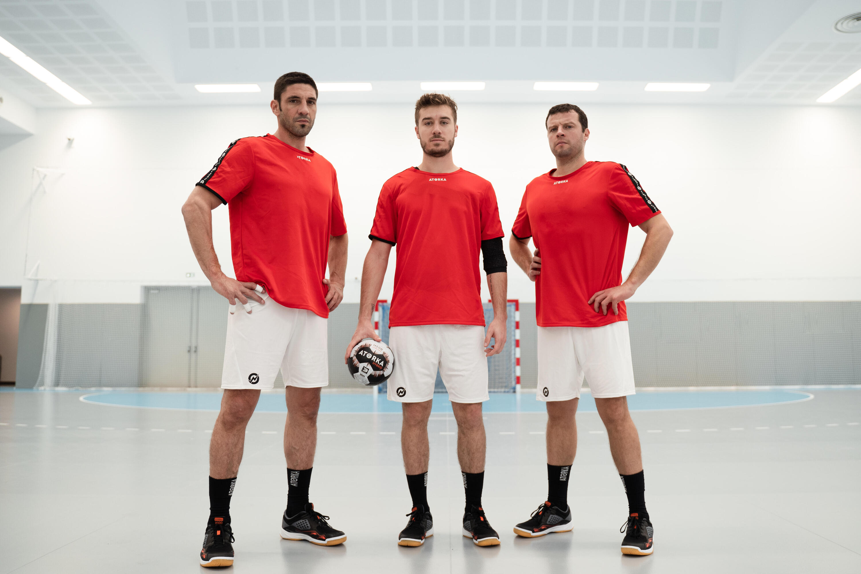 Men's Handball Shoes H100 - Grey/Black/Orange 2/8