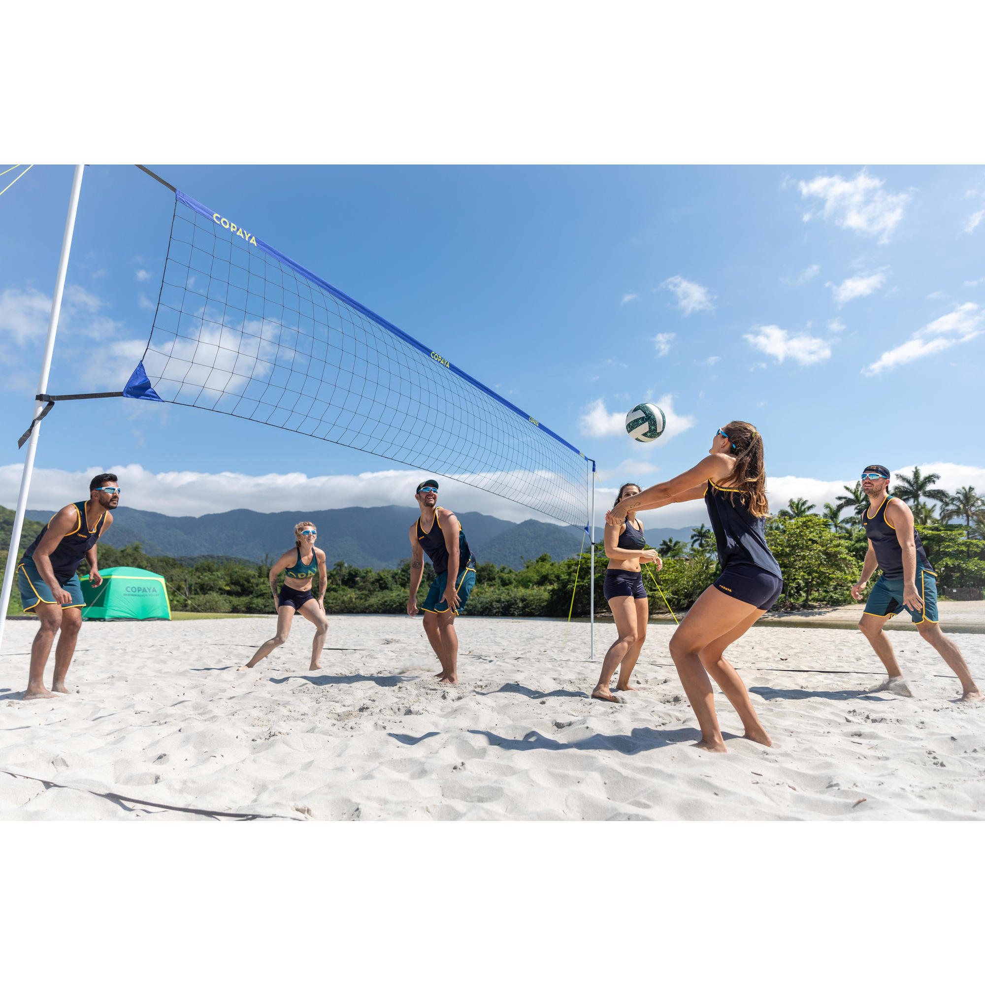 Set Red y postes de V ley Playa iniciaci n BV 500 6 m Decathlon